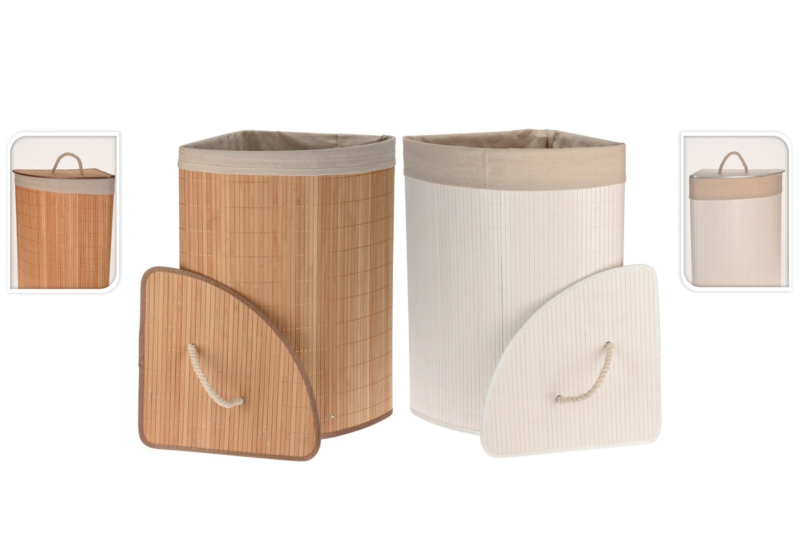 סל כביסה דמוי במבוק + בד פנימי