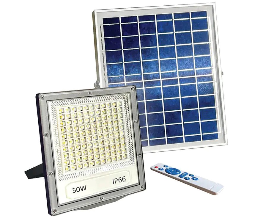 תאורת הצפה סולארית + שלט דגם 50W SOL 