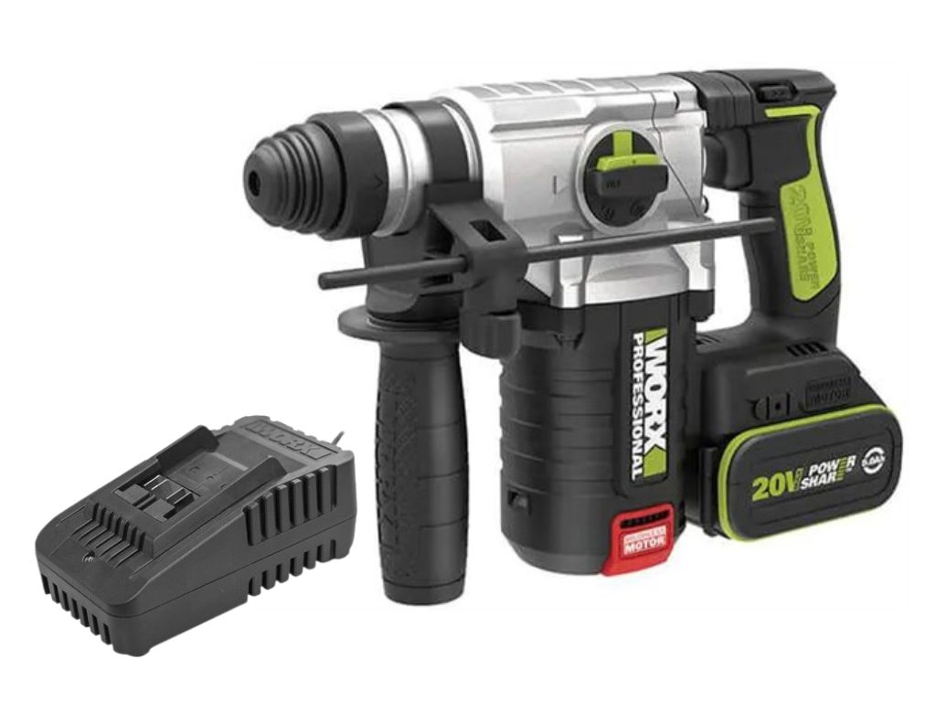 סט פטישון נטען 24 מ"מ 20V מנוע ללא פחמים דגם WU388 + סוללה 4Ah, מטען ותיק