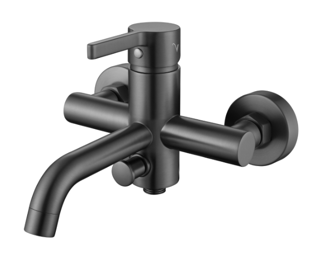 סוללה לאמבטיה עם מעביר קרמי דגם 80827 גרפיט 