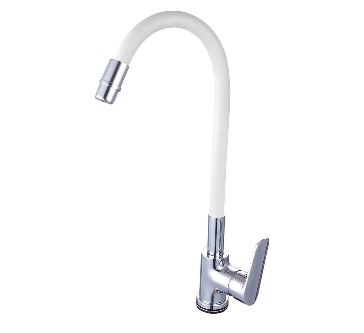 ברז עם פיה גמישה לבנה דגם הדסון